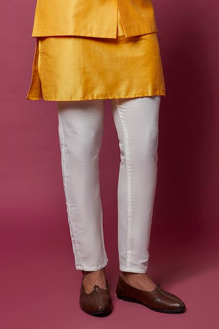 Spring Break Yellow Cotton, Silk Solid Bundi And Kurta Set Online at Aza Fashions Spring Break_Yellow Cotton, Silk Solid Bundi And Kurta Set _Online_at_Aza_Fashions