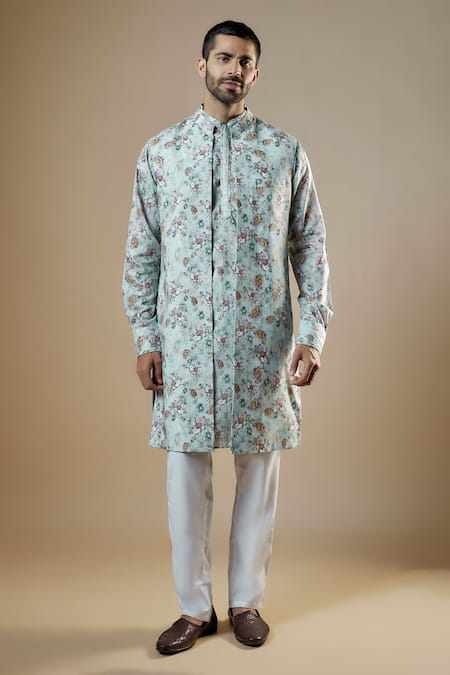 Spring Break Floral Print Jacket & Kurta Set 