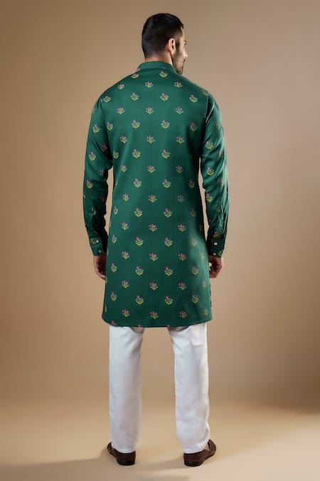 Spring Break Floral Print Open Jacket & Kurta Set 