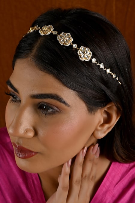 Namasya Floral Kundan Embellished Sheeshphool 