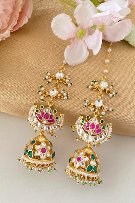 Namasya Chaand Kundan Embellished Jhumkas 