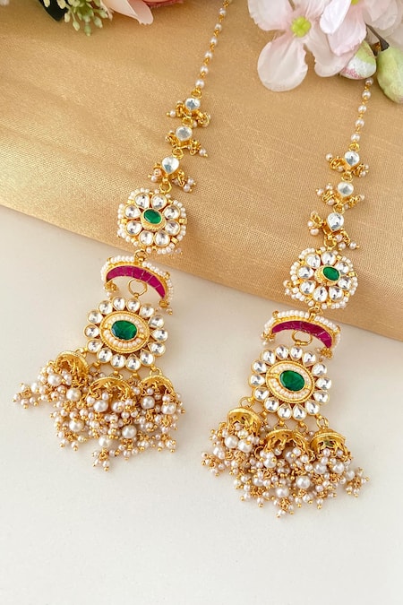 Namasya Kundan Embellished Chandelier Earrings 