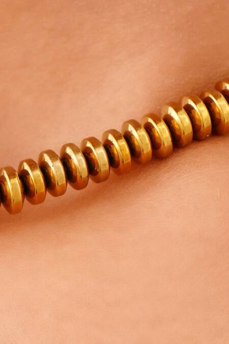 Kastiya Jewels_Gold Plated Hematite Doughnut Choker Necklace_Online_at_Aza_Fashions