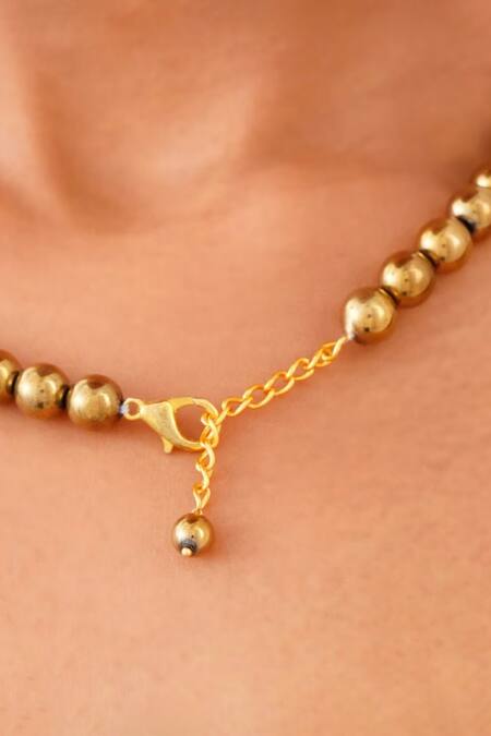 Buy_Kastiya Jewels_Gold Plated Semi Precious Stone Choker Necklace_Online_at_Aza_Fashions