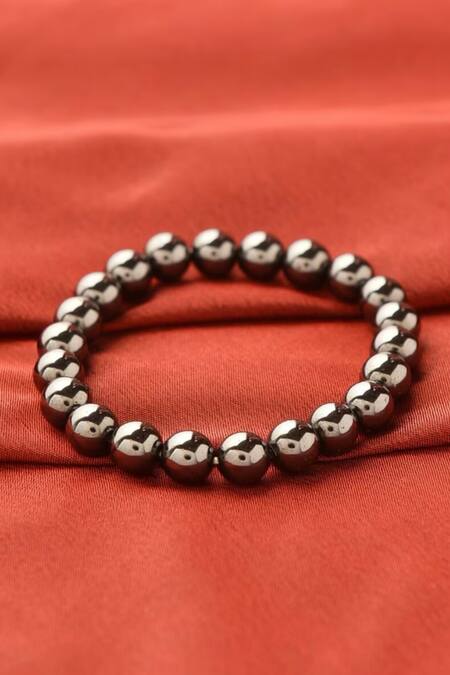 Kastiya Jewels_Multi Color Gold Stack Bracelet Embellished With Multicolored Natural Hematite_at_Aza_Fashions