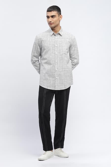 Abraham & Thakore Abstract Checks Print Shirt 