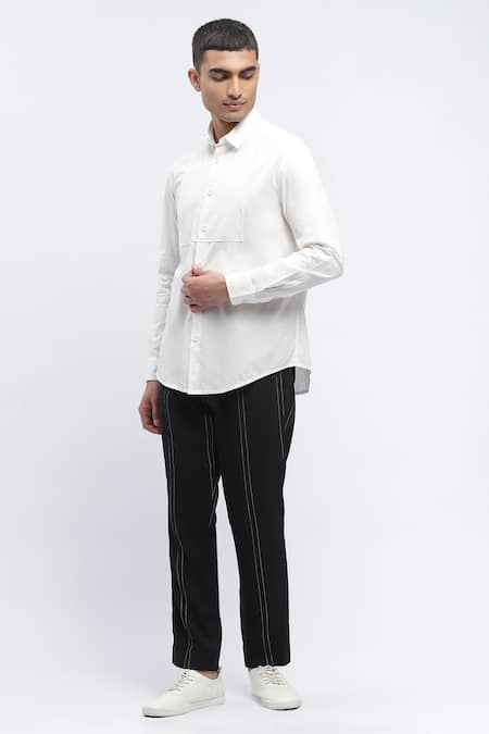 Abraham & Thakore Textured Yoke Shirt 