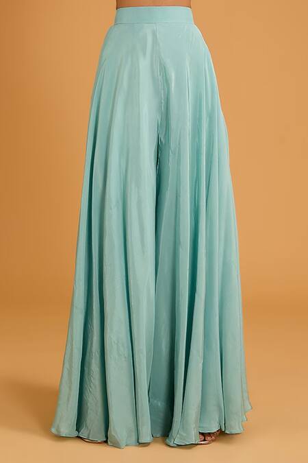 BAIDEHI Blue Bamboo, Crepe, Net Mandala Floral Embroidered Kalidaar Kurta Sharara Set Online at Aza Fashions BAIDEHI_Blue Bamboo, Crepe, Net Mandala Floral Embroidered Kalidaar Kurta Sharara Set _Online_at_Aza_Fashions