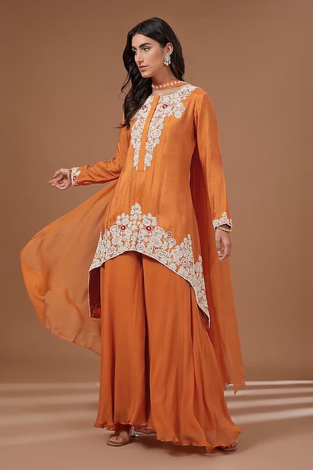 BAIDEHI Floral Embroidered Kurta & Palazzo Set 