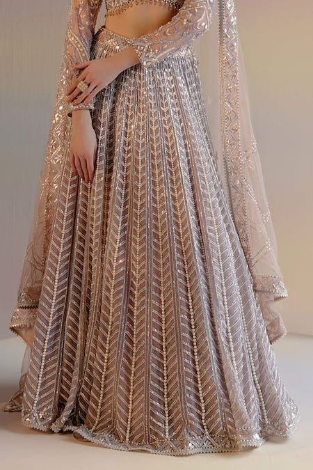 Buy Shashank Arya Purple Organza, Satin, Tulle Pearls, Sequins, Crystals Embroidered Lehenga Set Online at Aza Fashions Buy_Shashank Arya_Purple Organza, Satin, Tulle Pearls, Sequins, Crystals Embroidered Lehenga Set _Online_at_Aza_Fashions