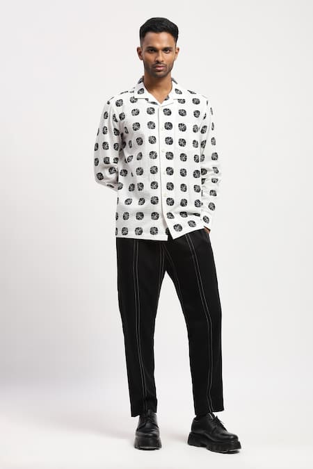 Abraham & Thakore Textured Abstract Print Shirt 