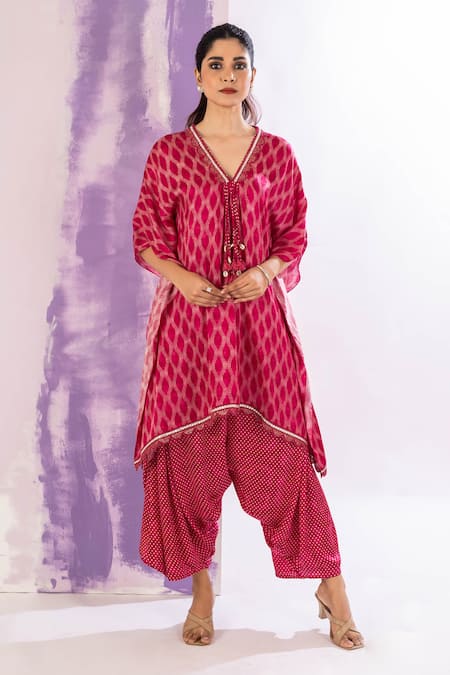 AMETHYST Printed Kaftan & Dhoti Pant Set 