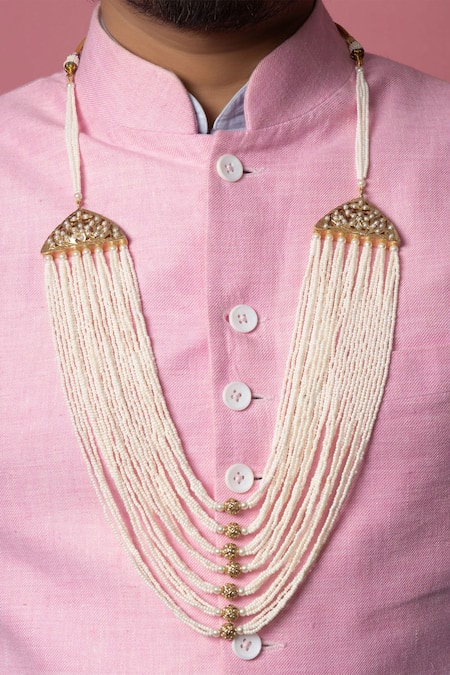 Shop_Queens Jewels_White Pearl Multi-layer Necklace _at_Aza_Fashions