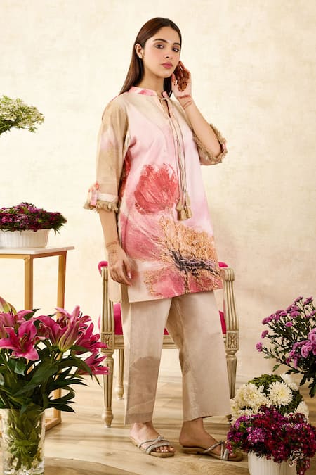 Rainas Floral Print Tunic With Pant 