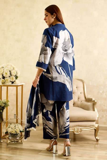 Rainas Lily Print Tunic Pant Set 