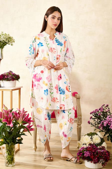 Rainas Poppy Print Tunic With Tulip Pant 