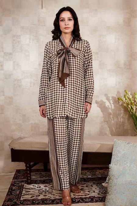 Rainas Geometric Print Shirt & Pant Set 