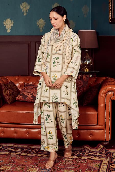 Rainas Botanic Flora Print Kurta Pant Set 