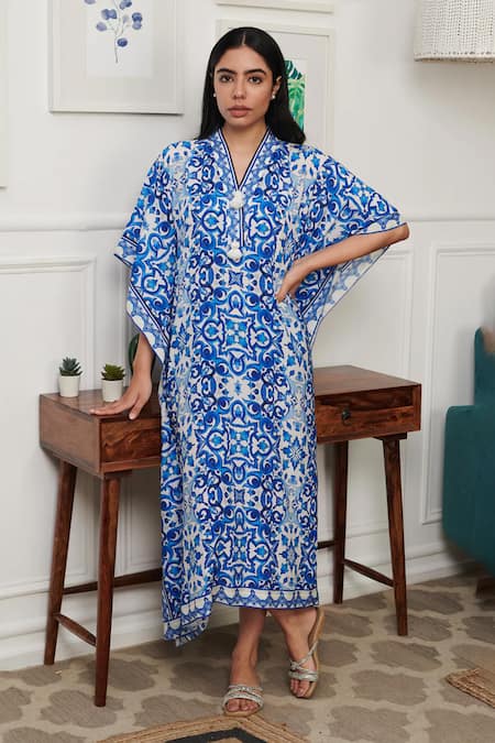 Rainas French Bloom Print Kaftan 