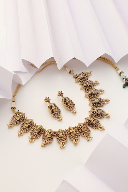 SUIKALA Carved Temple Necklace Set 