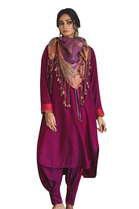 Buy Swatti Kapoor Multi Color Gota Tassels Makali Handwoven Foil Print Scarf Online at Aza Fashions Buy_Swatti Kapoor_Multi Color Gota Tassels Makali Handwoven Foil Print Scarf _Online_at_Aza_Fashions