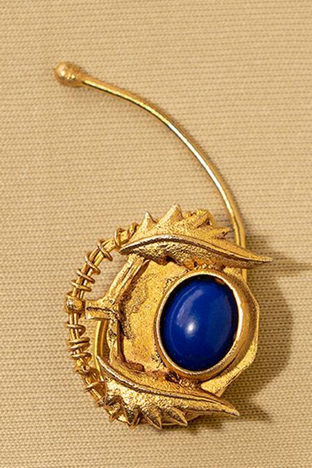 AK-OK_Blue Stones Drop Of Heaven Ear Cuffs _Online_at_Aza_Fashions