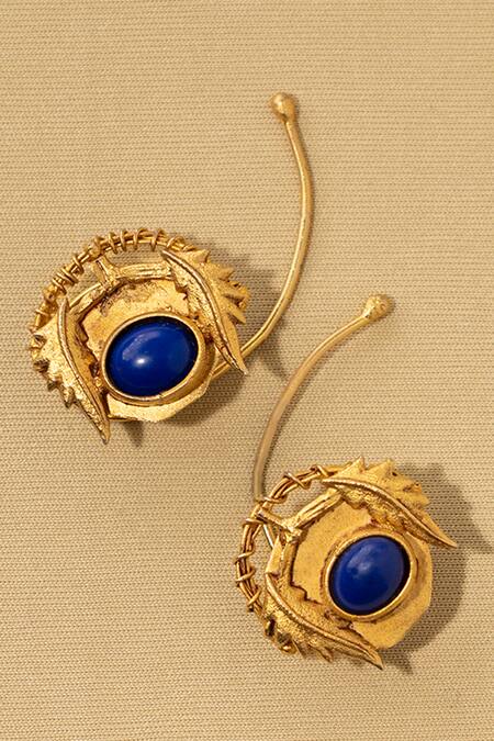 Buy_AK-OK_Blue Stones Drop Of Heaven Ear Cuffs _Online_at_Aza_Fashions