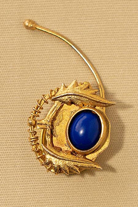 Shop_AK-OK_Blue Stones Drop Of Heaven Ear Cuffs _Online_at_Aza_Fashions