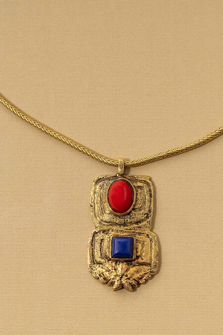 Buy_AK-OK_Multi Color Drop Of Heaven Pendant Necklace _Online_at_Aza_Fashions