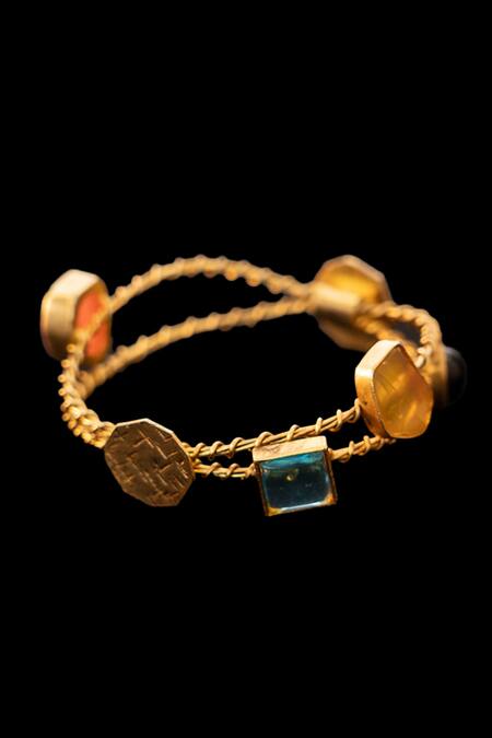 Buy AK-OK Multi Color Applique, Stones Twisted Treasure Bangles - Set Of 2 Online at Aza Fashions Buy_AK-OK_Multi Color Applique, Stones Twisted Treasure Bangles - Set Of 2 _Online_at_Aza_Fashions