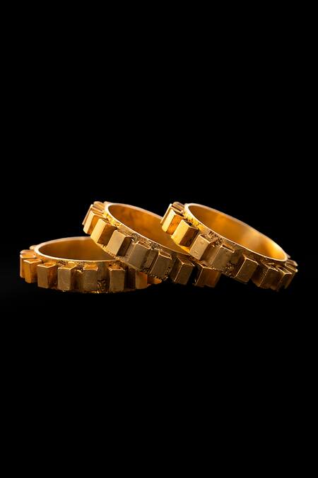 Buy_AK-OK_Gold Plated Ancient Brick Bangle - Single Pc _Online_at_Aza_Fashions