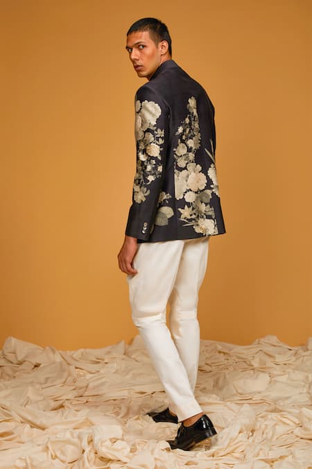 Rohit Bal Chanderi Silk Printed Bandhgala 
