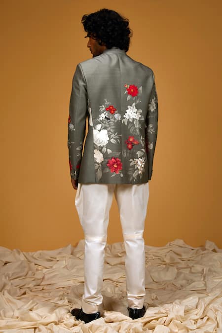 Rohit Bal Flower Print Bandhgala 