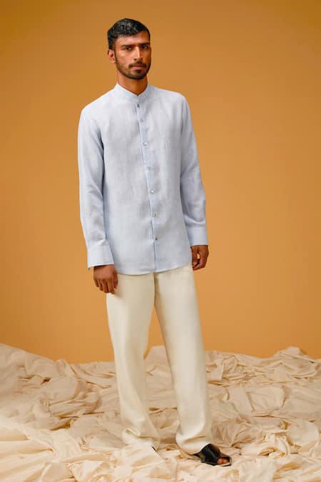 Rohit Bal Chiriya Embroidered Linen Shirt 