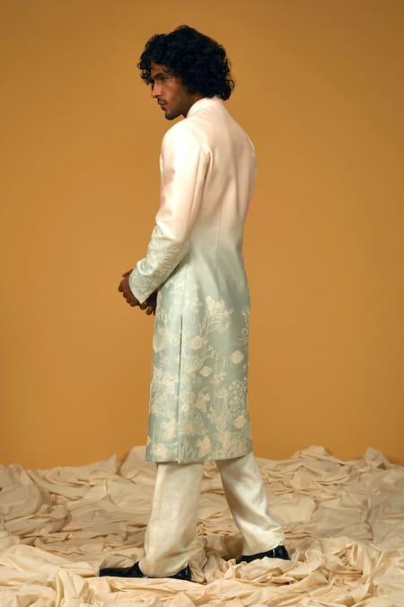 Rohit Bal Flower Bloom Print Two Tone Sherwani 