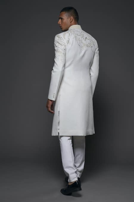 Rohit Bal Floral Embroidered Yoke Sherwani 