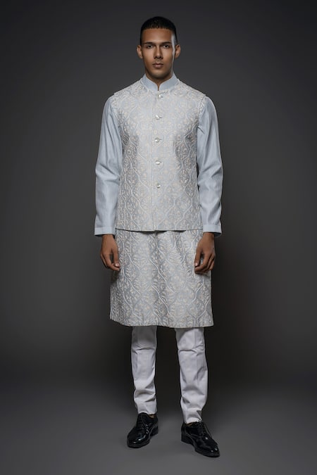 Rohit Bal Resham Jaal Embroidered Bundi Kurta Set 