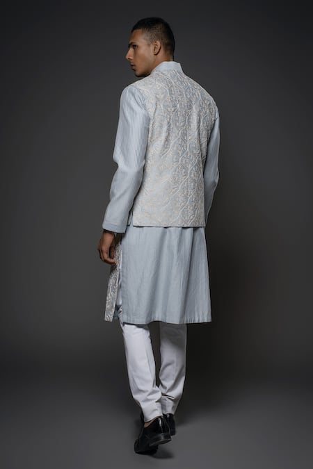 Rohit Bal Resham Embroidered Bundi Kurta Set 