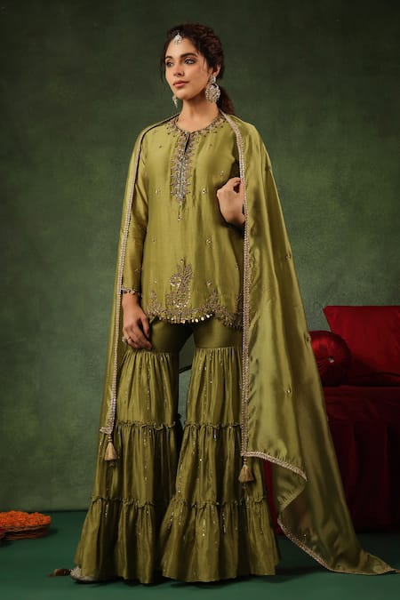 Label Niti Bothra Zardozi Work Kurta Gharara Set 