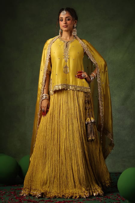 Label Niti Bothra Zardozi Work Kurta Lehenga Set 
