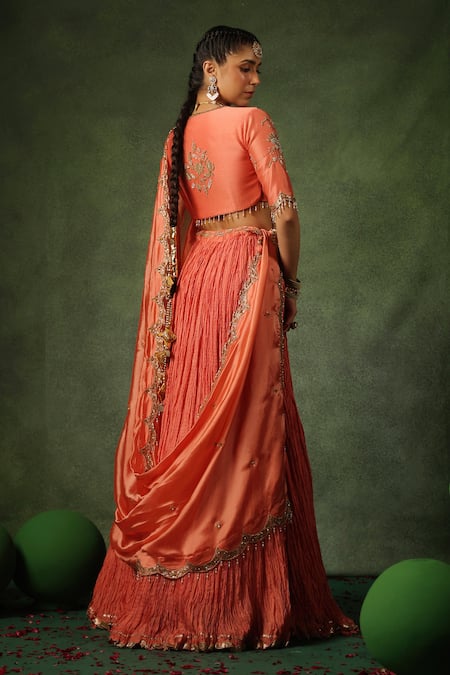 Label Niti Bothra Pearl Embroidered Lehenga Set 