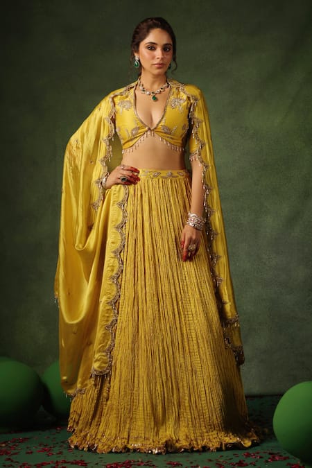 Label Niti Bothra Zardozi Butta Embroidered Lehenga Set 