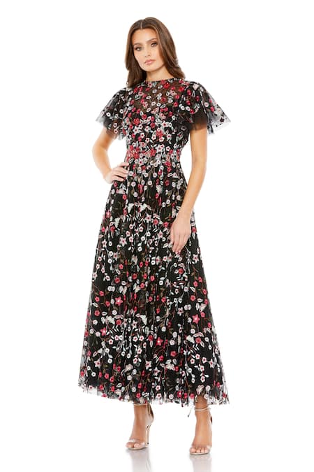 Mac Duggal Floral Embroidered Gown 