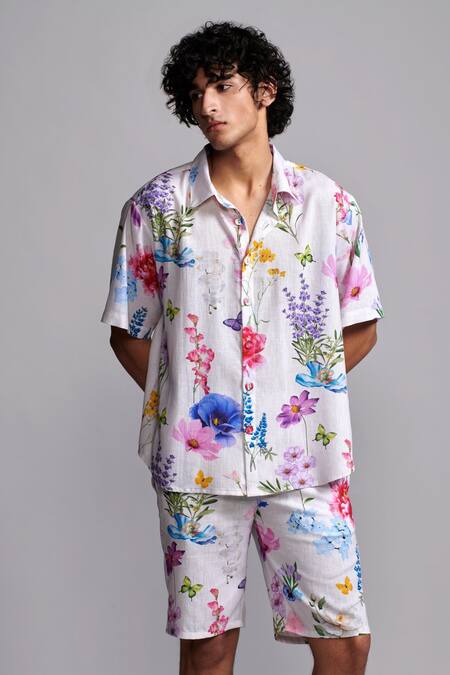Shop_Dash And Dot_Multi Color Floral Printed Shirt And Shorts Set _Online_at_Aza_Fashions