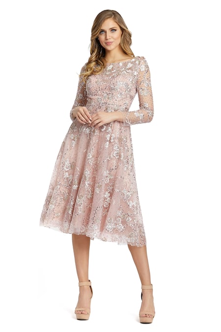 Mac Duggal Floral Embroidered Dress 