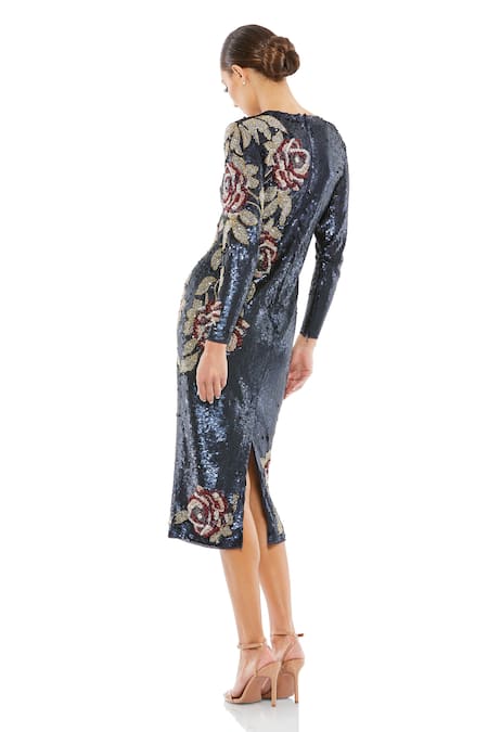 Mac Duggal Rose Bead Embellished Dress 