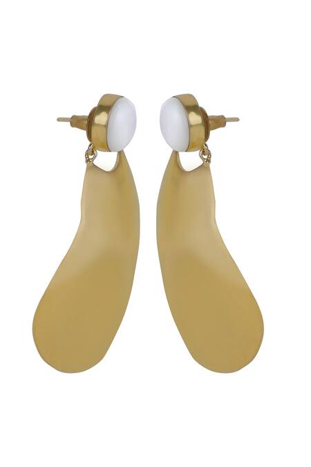 Shop_Varnika Arora_Gold Plated Pearls Dew Drop Top Earrings _Online_at_Aza_Fashions