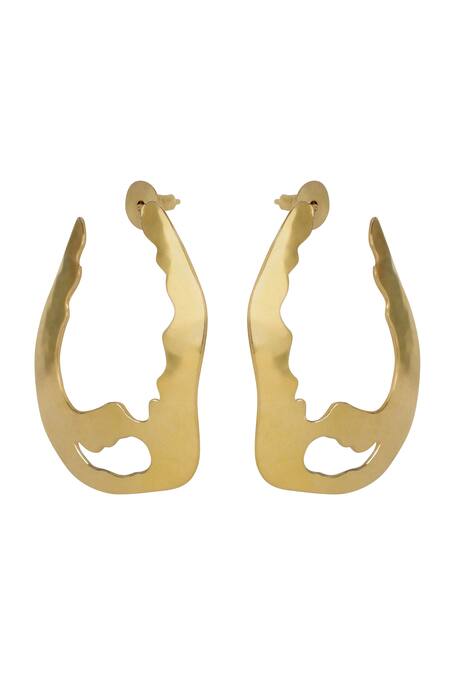 Buy Varnika Arora Gold Plated Nautica Abstract Wave Hoops Online at Aza Fashions Buy_Varnika Arora_Gold Plated Nautica Abstract Wave Hoops _Online_at_Aza_Fashions