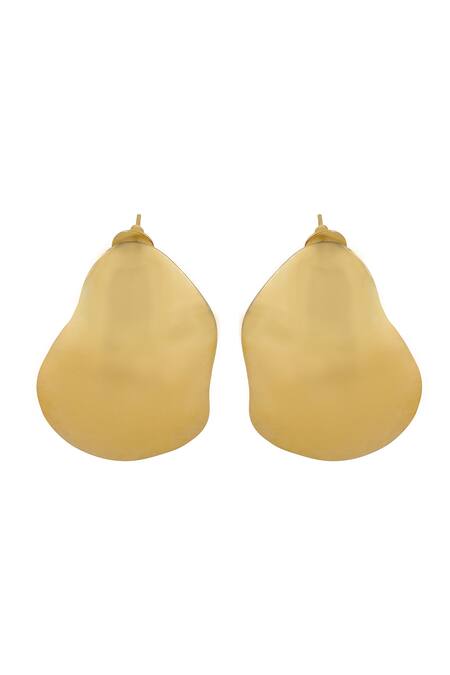 Shop Varnika Arora Gold Plated Marine Abstract Shaped Earrings at Aza Fashions Shop_Varnika Arora_Gold Plated Marine Abstract Shaped Earrings _at_Aza_Fashions