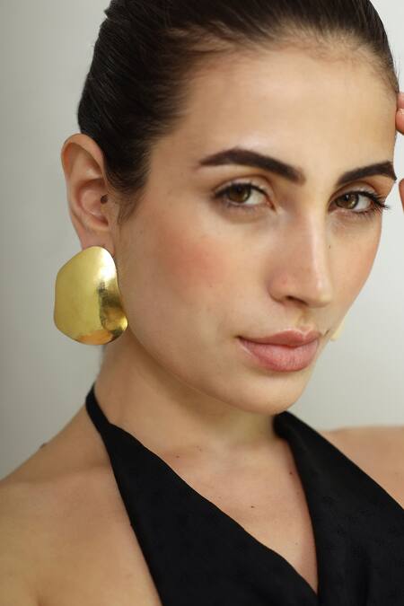 Varnika Arora Gold Plated Marine Abstract Shaped Earrings Online at Aza Fashions Varnika Arora_Gold Plated Marine Abstract Shaped Earrings _Online_at_Aza_Fashions
